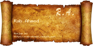 Rab Ahmed névjegykártya